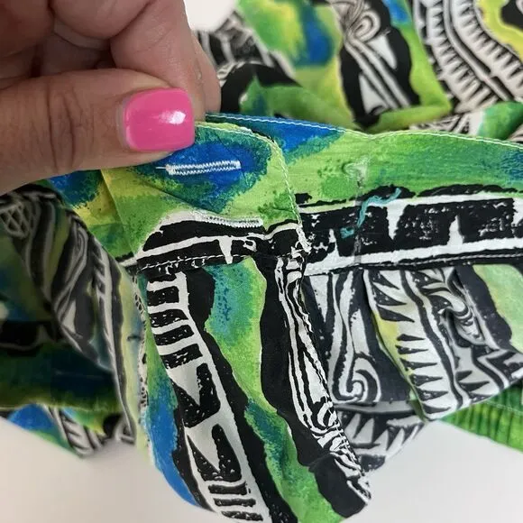 Vintage Shorts Womens Large High Rise Pleated Silk 80s 90s Coastal Retro Funky
