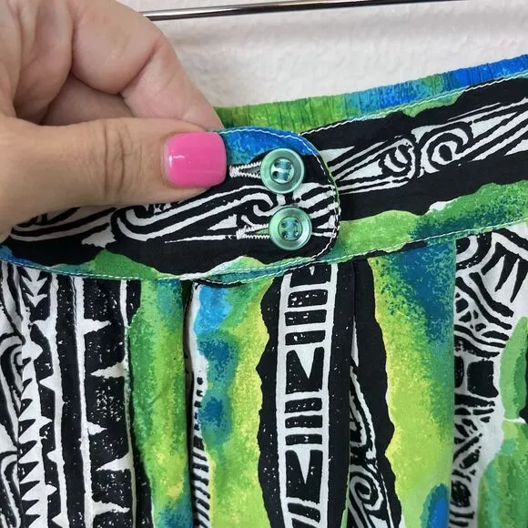 Vintage Shorts Womens Large High Rise Pleated Silk 80s 90s Coastal Retro Funky