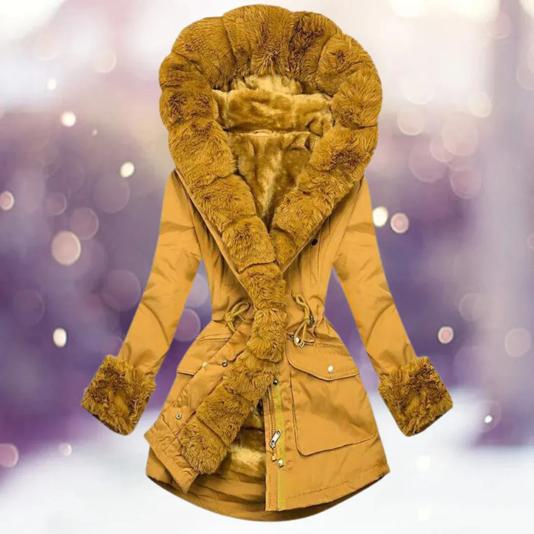 Warm winter coat with fur lining for ladies