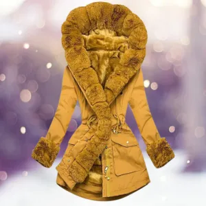 Warm winter coat with fur lining for ladies