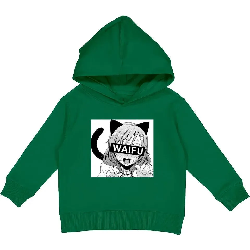 Weeb Love Waifu Kids Pullover Hoodies