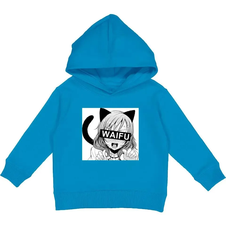 Weeb Love Waifu Kids Pullover Hoodies
