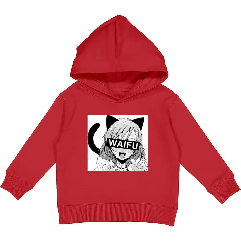Weeb Love Waifu Kids Pullover Hoodies