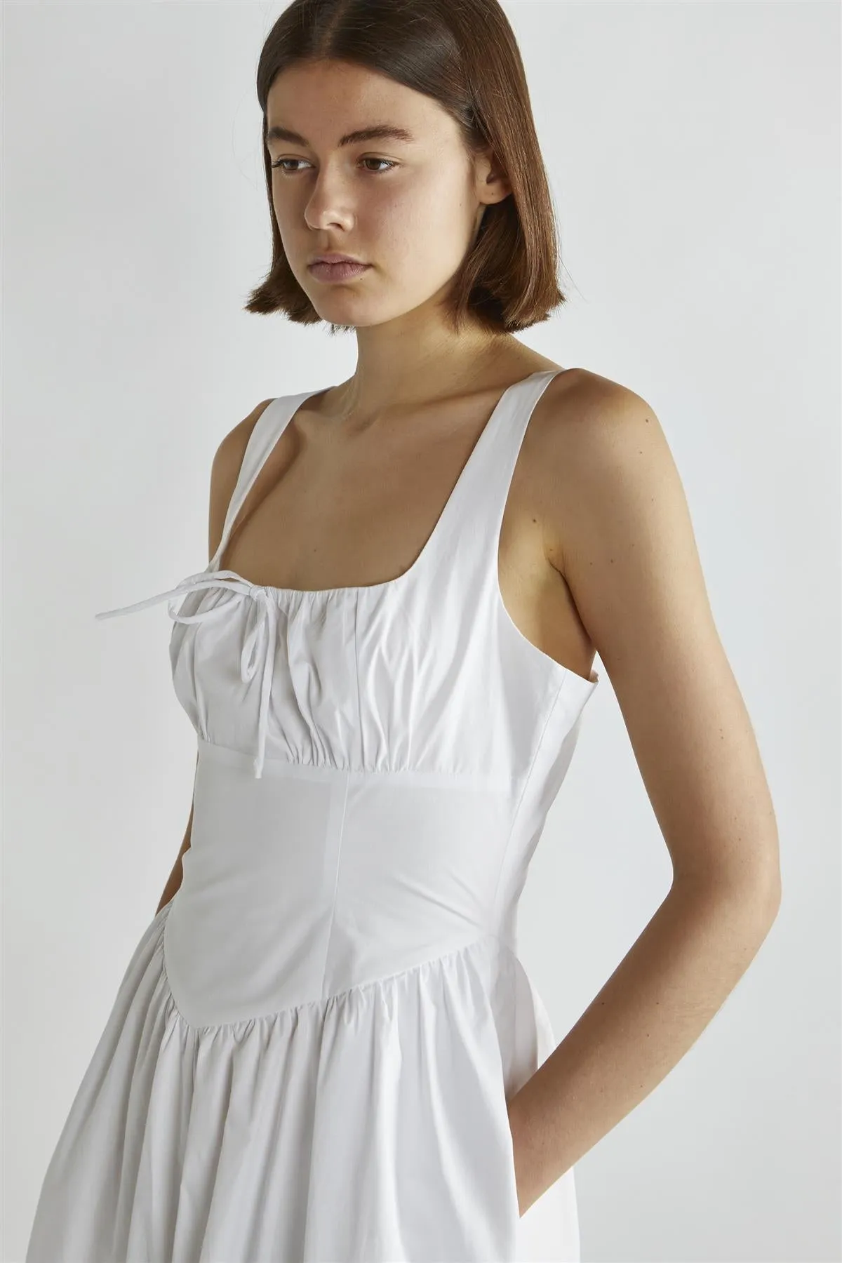 White  Skater Midi-Dress