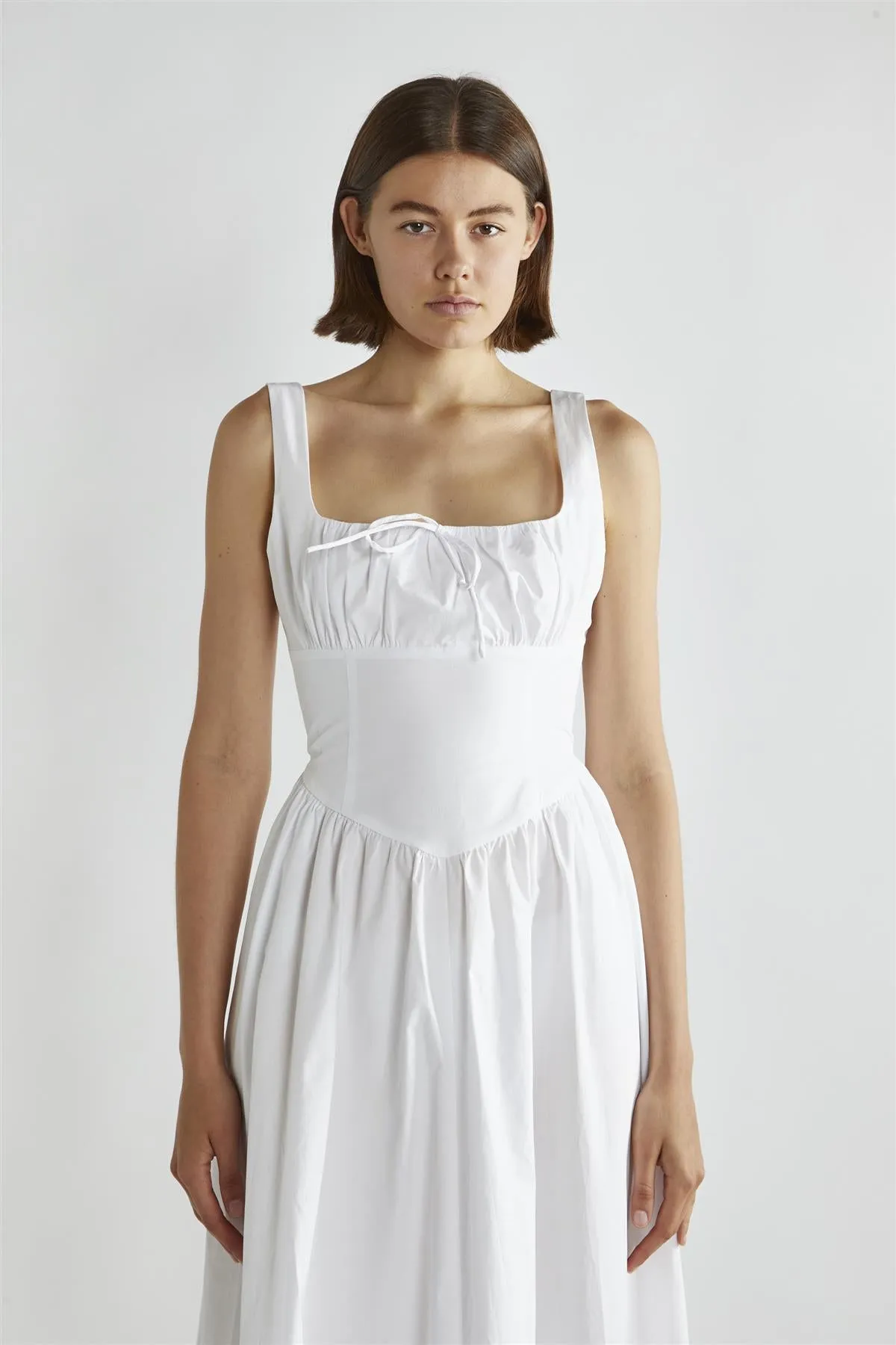 White  Skater Midi-Dress