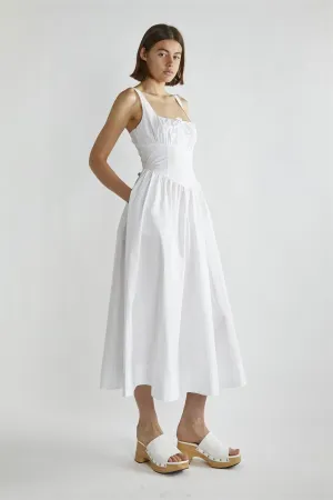White  Skater Midi-Dress