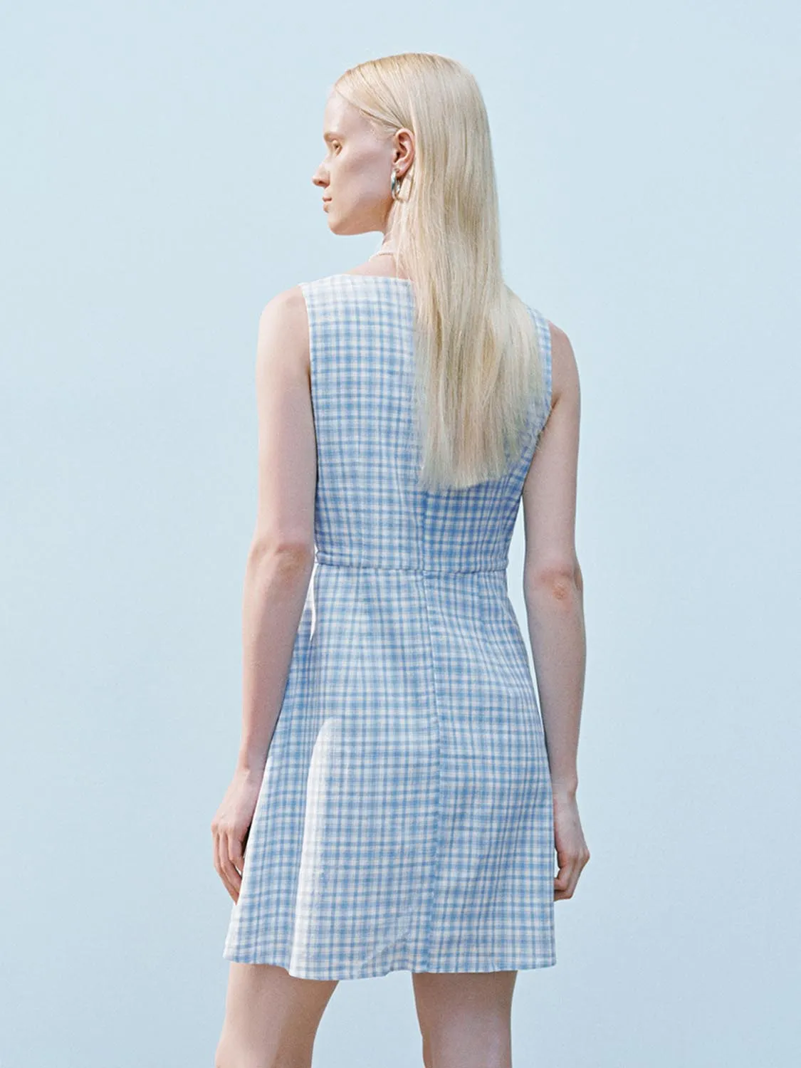 Wide Strap Plaid Dresses