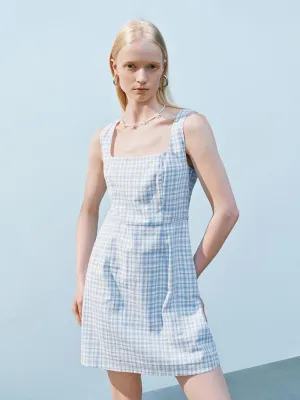 Wide Strap Plaid Dresses