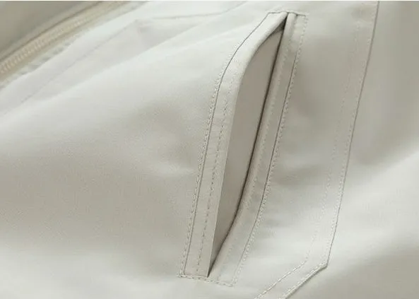 Windproof Relaxed-Fit Full Zip Puffer Jacket in Solid Colors