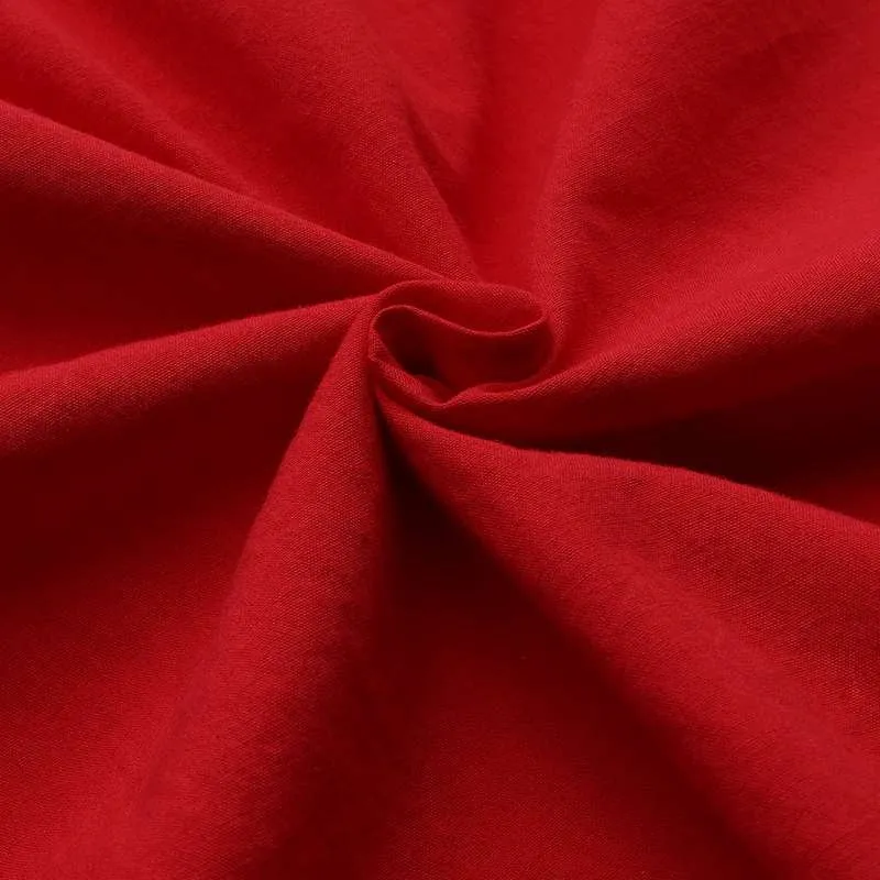 Women Cotton Solid Color Puff Sleeve Pleated Simple Maxi Dresses With Pocket