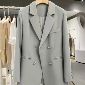 Women's Coat Long Sleeve Blazers Elegant Solid Color