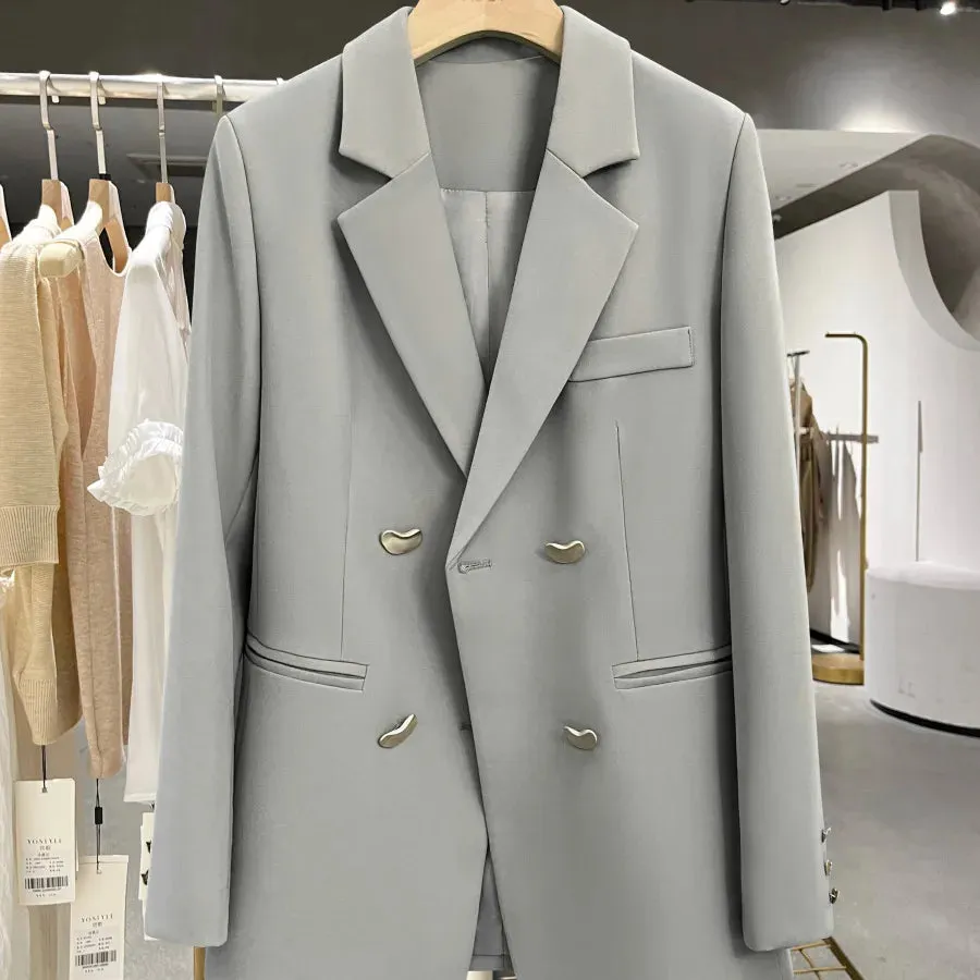 Women's Coat Long Sleeve Blazers Elegant Solid Color