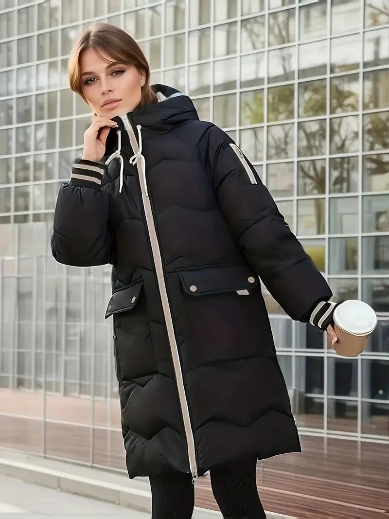 Women's hooded zipper coat by Hauda