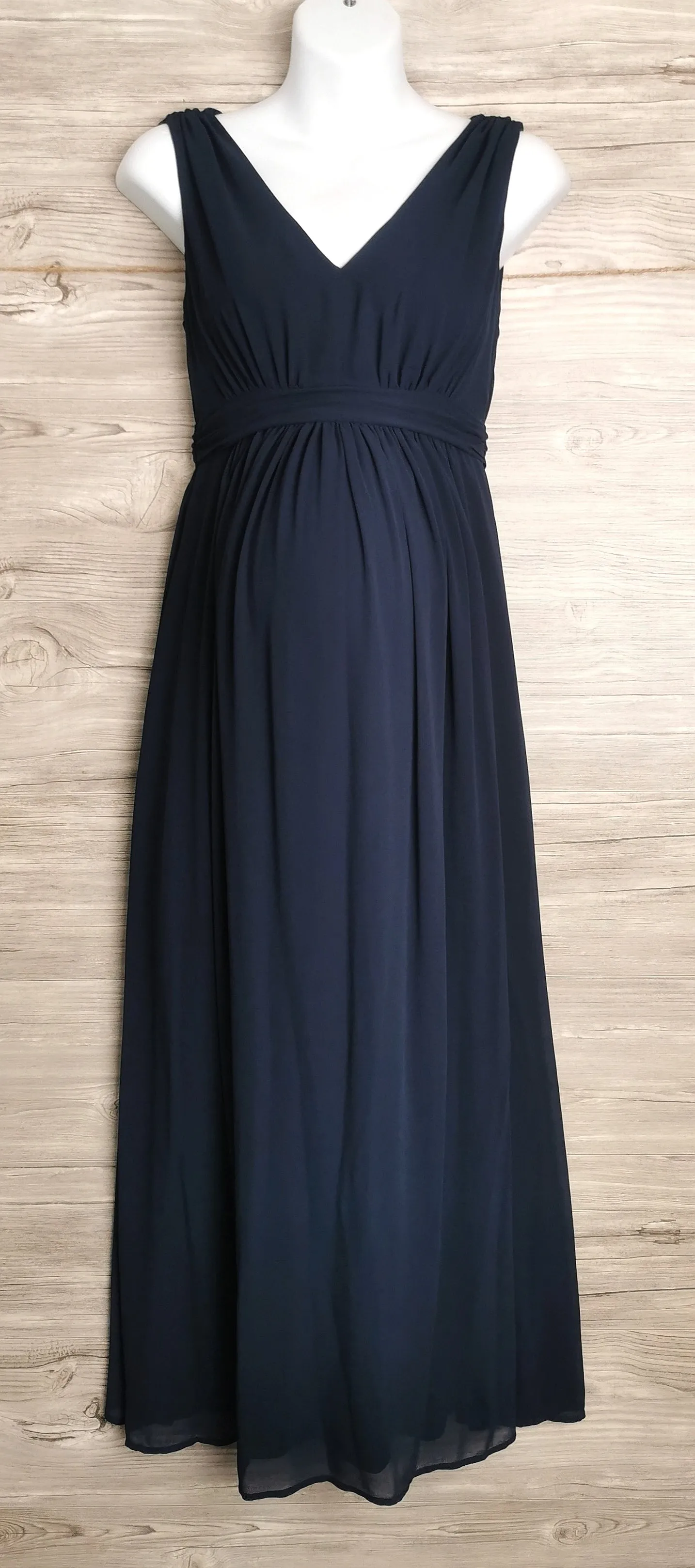 WOMENS SIZE XS - STORK & BABE, Navy Blue Maternity Gown B45
