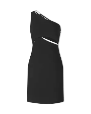 Woven Cady Stretch Asymmetric Dress