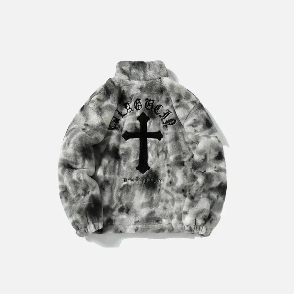 Y2K Fur Letters Jacket for Bold Fashion Statements