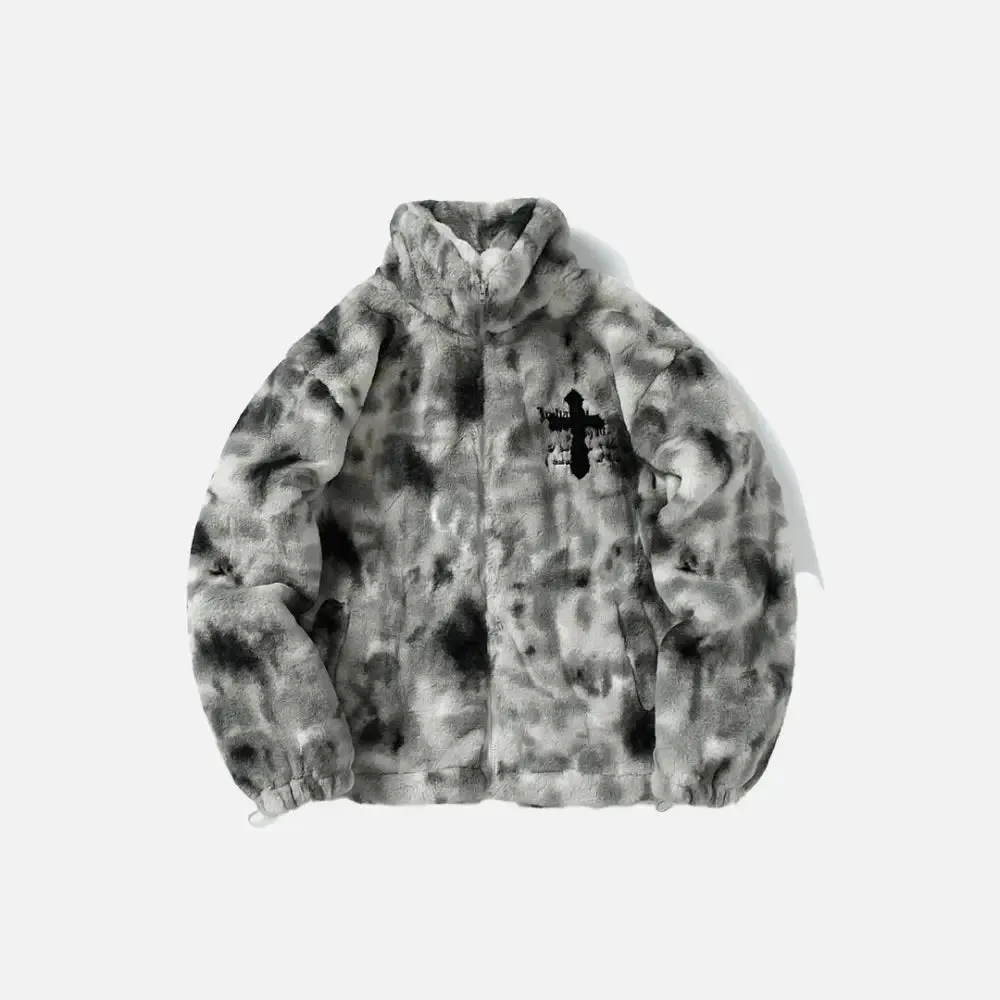 Y2K Fur Letters Jacket for Bold Fashion Statements