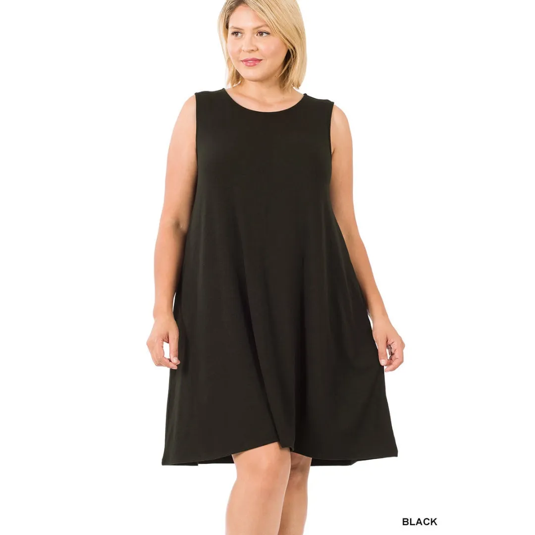 Zenana Black A-Line Loose Fit Sleeveless Mini Dress RD-9494