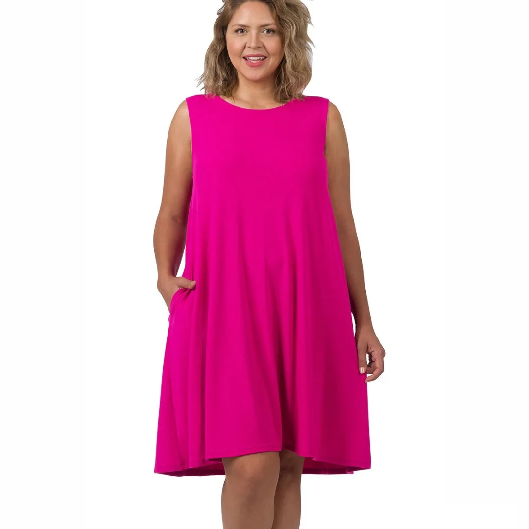 Zenana Black A-Line Loose Fit Sleeveless Mini Dress RD-9494