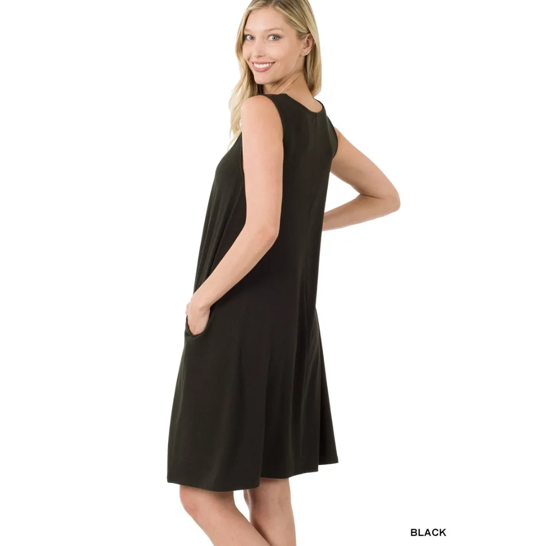 Zenana Black A-Line Loose Fit Sleeveless Mini Dress RD-9494