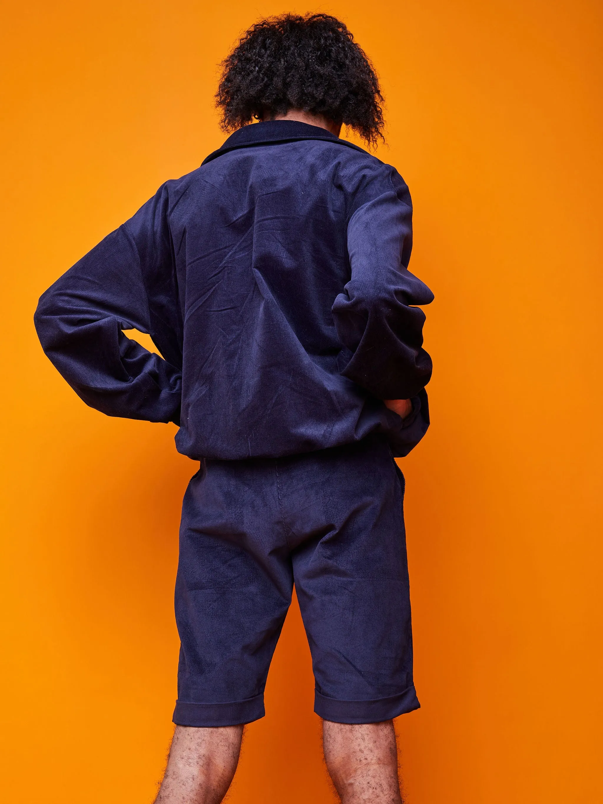 Zoya Brave Corduroy Bomber Jacket - Navy Blue